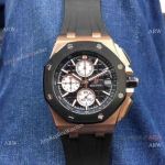 Copy Audemars Piguet Offshore 44mm Watch Rose Gold Black Rubber Strap